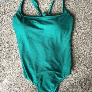 NEW NWT WOMENS SWIMSUIT Large TIME AND TRU Green SLIMMING BATHINGSUIT SEXY